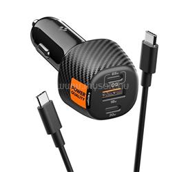 SPIGEN ESSENTIAL EV1133 autós töltő USB+2 Type-C aljzat 113W, PD gyorstöltő 3.0 + Type-C kábel, FEKETE ACP09543 small