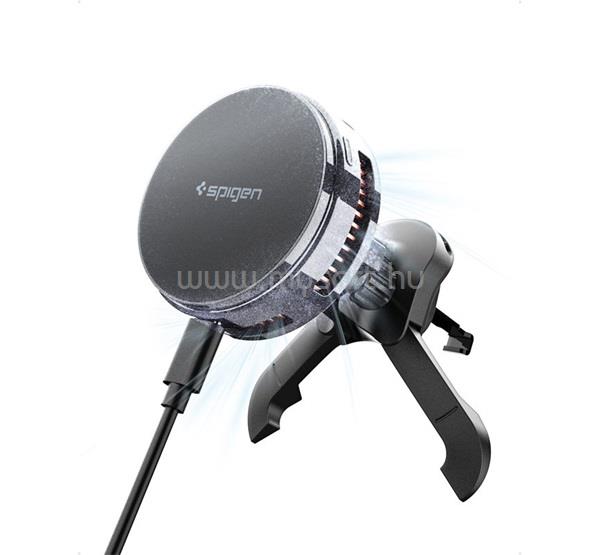 SPIGEN ESSENTIAL PELTIER EV25MFAQ autós tartó szellőzőre, Qi2, FEKETE