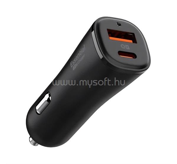 SPIGEN EV482 ARCSTATION autós töltő USB+Type-C aljzat 48W, PD gyorstöltő 3.0, FEKETE