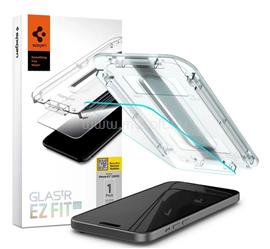 SPIGEN iPhone 16 / 15 SPIGEN EZ FIT HD képernyővédő üveg 2.5D, 9H + segédkeret, ÁTLÁTSZÓ AGL06907 small