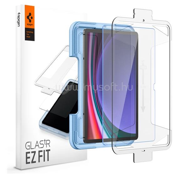 SPIGEN Samsung Tab S9 Plus LTE / Tab S9 Plus WIFI EZ FIT HD képernyővédő üveg 2.5D, 9H + segédkeret, ÁTLÁTSZÓ