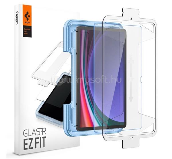 SPIGEN Samsung Tab S9 LTE / Tab S9 WIFI EZ FIT HD képernyővédő üveg 2.5D, 9H + segédkeret, ÁTLÁTSZÓ