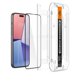 SPIGEN iPhone 15 SPIGEN EZ FIT HD képernyővédő üveg 2.5D, 9H + segédkeret, FEKETE AGL06908 small