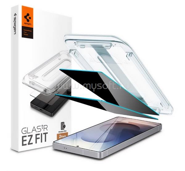 SPIGEN Samsung S25 Ultra SPIGEN EZ FIT HD képernyővédő üveg 2db 2.5D, 9H + segédkeret, ÁTLÁTSZÓ