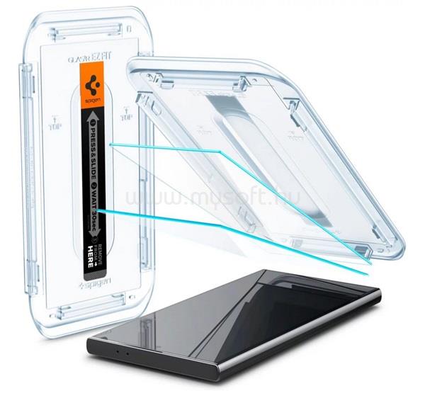 SPIGEN Samsung S24 Ultra SPIGEN EZ FIT HD képernyővédő üveg 2db 2.5D, 9H + segédkeret, ÁTLÁTSZÓ