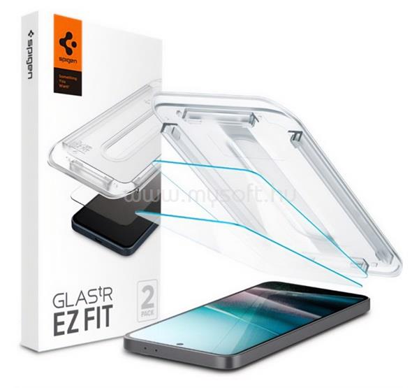 SPIGEN Samsung A36 5G SPIGEN EZ FIT HD képernyővédő üveg 2db 2.5D, 9H + segédkeret, ÁTLÁTSZÓ