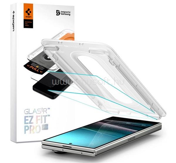 SPIGEN Samsung Z Fold7 SPIGEN EZ FIT HD képernyővédő üveg 2db 2.5D, 9H + segédkeret, ÁTLÁTSZÓ