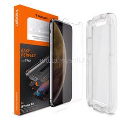 SPIGEN iPhone 11 / XR 6.1 EZ FIT képernyővédő üveg 2.5D, 9H + segédkeret, ÁTLÁTSZÓ 064GL24818 small
