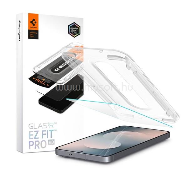 SPIGEN Samsung S25 FE SPIGEN EZ FIT képernyővédő üveg 2db 2.5D, 9H + segédkeret, ÁTLÁTSZÓ