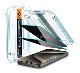 SPIGEN iPhone 15 Pro Max EZ FIT képernyővédő üveg 2db 2.5D, 9H + segédkeret, ÁTLÁTSZÓ AGL06874 small