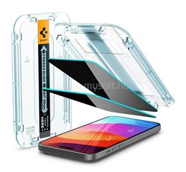SPIGEN iPhone 16 / 15 SPIGEN EZ FIT képernyővédő üveg 2db 2.5D, 9H + segédkeret, ÁTLÁTSZÓ AGL06905 small
