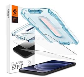 SPIGEN iPhone 12 Pro / 12 EZ FIT képernyővédő üveg 2db 2.5D, 9H + segédkeret, ÁTLÁTSZÓ AGL01801 small