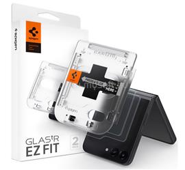 SPIGEN Samsung Z Flip5 5G EZ FIT képernyővédő üveg 2db 2.5D, 9H + segédkeret, ÁTLÁTSZÓ AGL06525 small