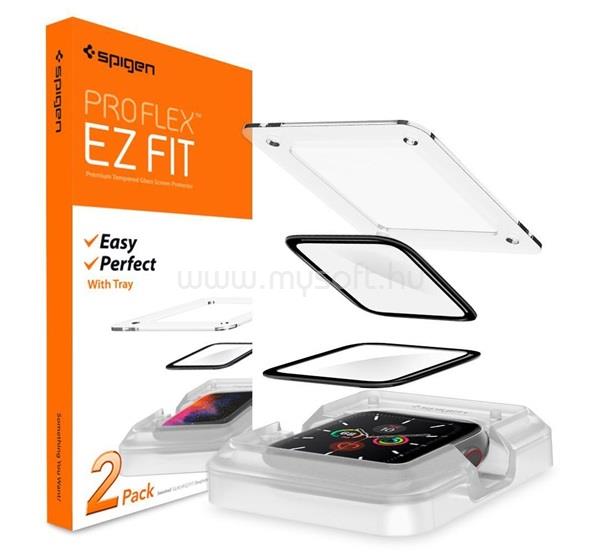 SPIGEN Apple Watch Series SE 44mm / 6 44mm / 4 44mm EZ FIT kijelzővédő üveg 2db 2.5D, 9H, FEKETE