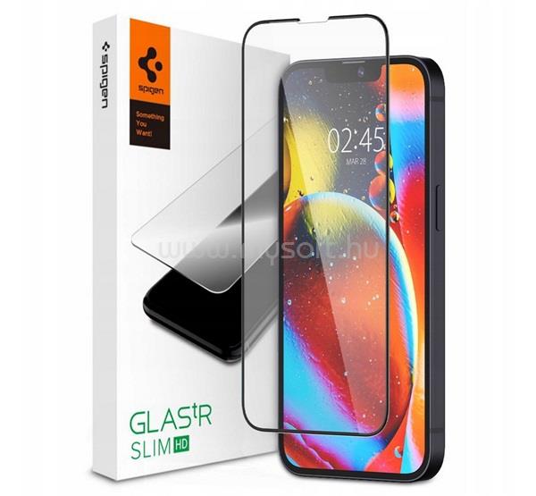 SPIGEN iPhone 17e / 16e / 14 FC képernyővédő üveg 2.5D, színkiemelés, FEKETE