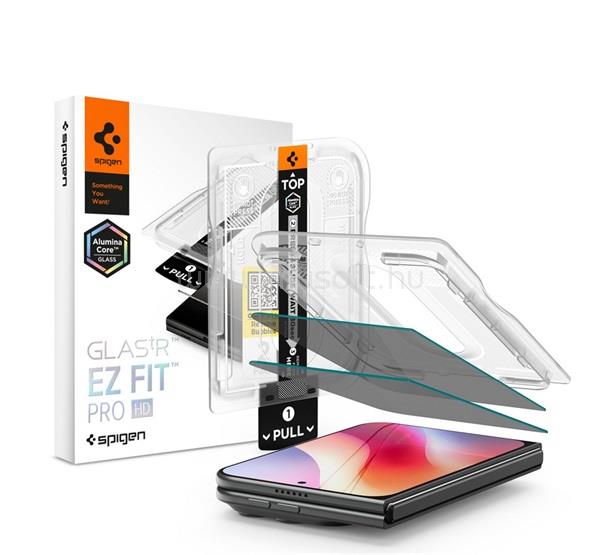 SPIGEN iPhone Duo SPIGEN GLASS TR EZ FIT PRO HD képernyővédő üveg 2db 2.5D, 9H + segédkeret, ÁTLÁTSZÓ