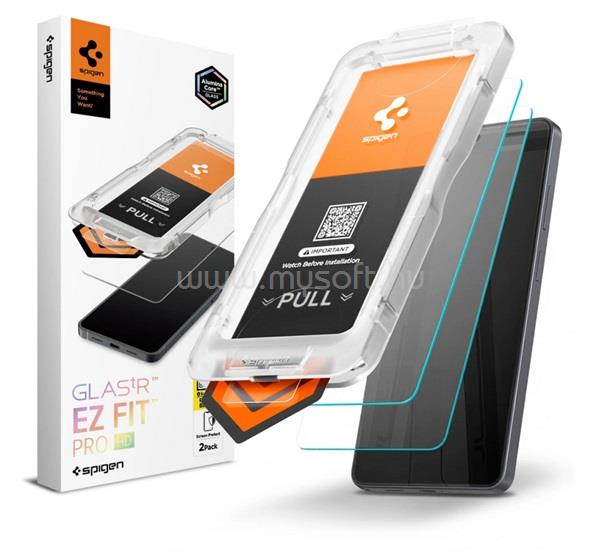 SPIGEN Samsung S26 Ultra SPIGEN GLASS TR EZ FIT PRO HD képernyővédő üveg 2db 2.5D, 9H + segédkeret, ÁTLÁTSZÓ