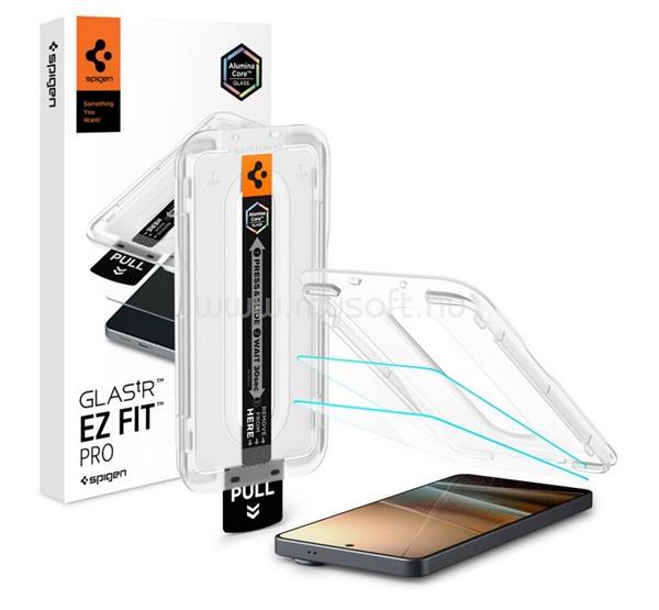 SPIGEN Samsung S26 Ultra SPIGEN GLASS TR EZ FIT PRO képernyővédő üveg 2db 2.5D, 9H + segédkeret, ÁTLÁTSZÓ