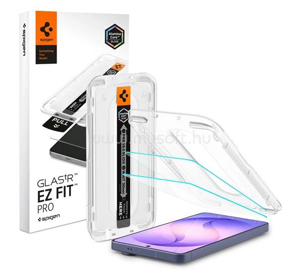 SPIGEN Samsung S26 SPIGEN GLASS TR EZ FIT PRO képernyővédő üveg 2db 2.5D, 9H + segédkeret, ÁTLÁTSZÓ