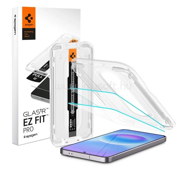 SPIGEN Samsung A57 5G GLASS TR EZ FIT PRO képernyővédő üveg 2db 2.5D, 9H + segédkeret, ÁTLÁTSZÓ