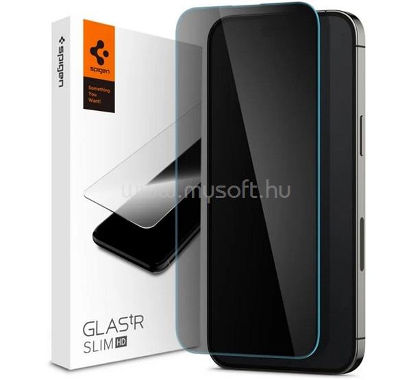 SPIGEN iPhone 14 Pro Max képernyővédő üveg 2.5D, 9H, ÁTLÁTSZÓ