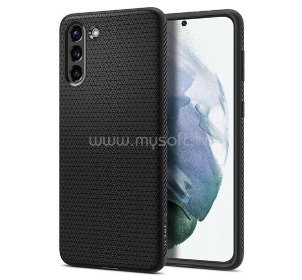 SPIGEN Samsung S21 LIQUID AIR szilikon telefonvédő ütésállóság, rombusz, FEKETE