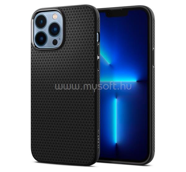 SPIGEN iPhone 13 Pro Max LIQUID AIR szilikon telefonvédő ütésállóság, rombusz, FEKETE