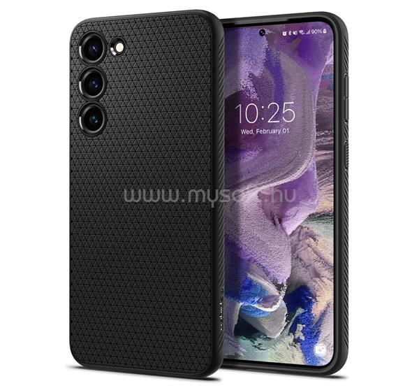 SPIGEN Samsung S23 LIQUID AIR szilikon telefonvédő ütésállóság, rombusz, FEKETE