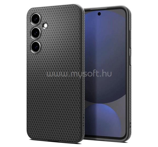 SPIGEN Samsung S24 FE LIQUID AIR szilikon telefonvédő ütésállóság, rombusz, FEKETE