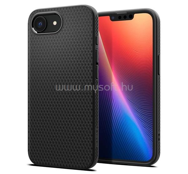 SPIGEN iPhone 17e / 16e SPIGEN LIQUID AIR szilikon telefonvédő ütésállóság, rombusz, FEKETE