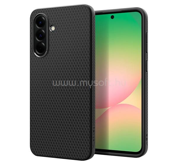SPIGEN Samsung A56 5G SPIGEN LIQUID AIR szilikon telefonvédő ütésállóság, rombusz, FEKETE