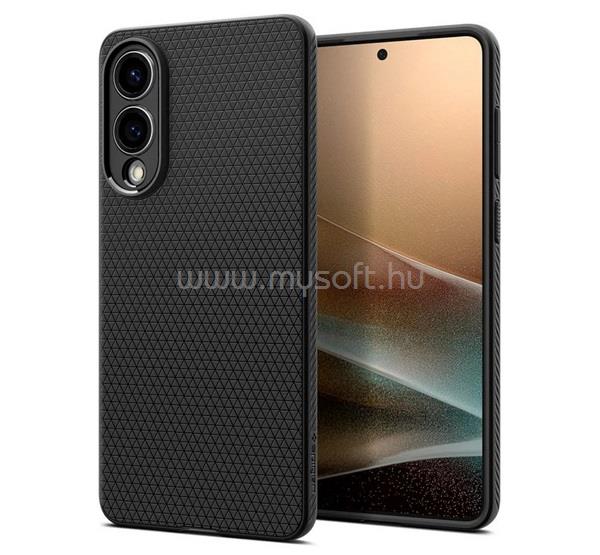 SPIGEN Samsung S25 Edge SPIGEN LIQUID AIR szilikon telefonvédő ütésállóság, rombusz, FEKETE