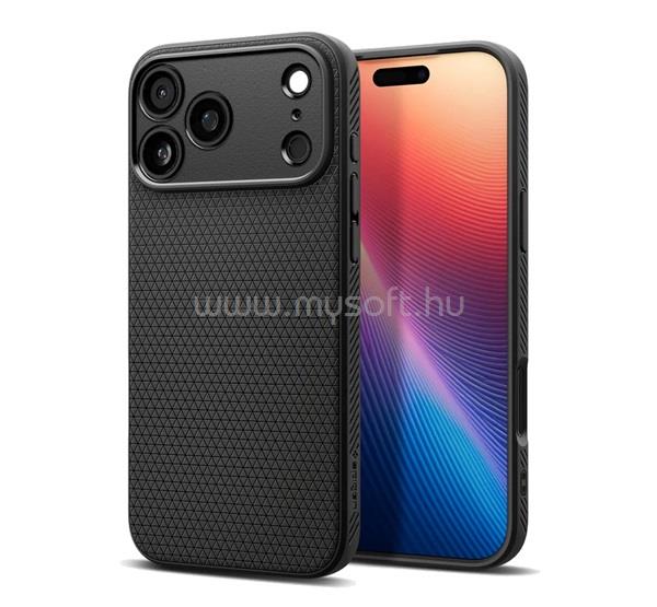 SPIGEN iPhone 18 Pro Max / 17 Pro Max SPIGEN LIQUID AIR szilikon telefonvédő ütésállóság, rombusz, FEKETE