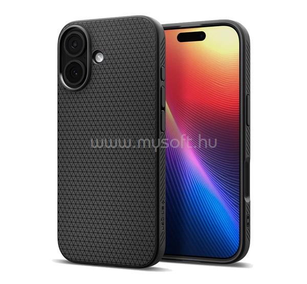 SPIGEN iPhone 17 SPIGEN LIQUID AIR szilikon telefonvédő ütésállóság, rombusz, FEKETE