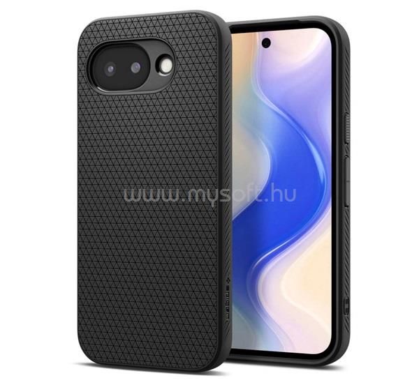 SPIGEN Google Pixel 10a SPIGEN LIQUID AIR szilikon telefonvédő ütésállóság, rombusz, FEKETE
