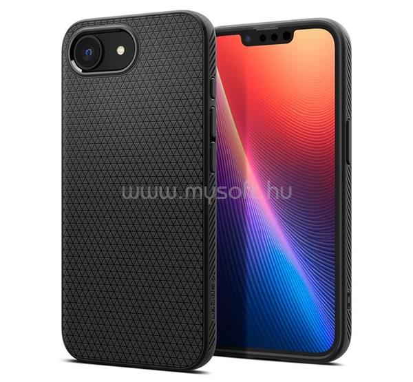 SPIGEN iPhone 17e / 16e SPIGEN LIQUID AIR szilikon telefonvédő ütésállóság, MagSafe, FEKETE