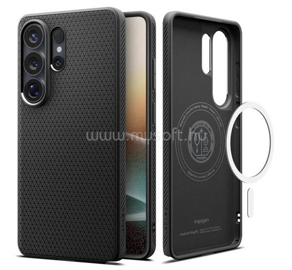SPIGEN Samsung S26 Ultra LIQUID AIR szilikon telefonvédő ütésállóság, MagSafe, FEKETE