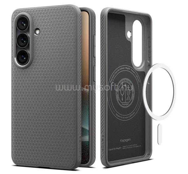 SPIGEN Samsung S26 SPIGEN LIQUID AIR szilikon telefonvédő ütésállóság, MagSafe, SÖTÉTSZÜRKE