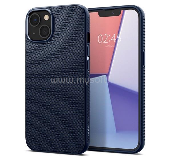 SPIGEN iPhone 13 LIQUID AIR szilikon telefonvédő ütésállóság, rombusz, SÖTÉTKÉK