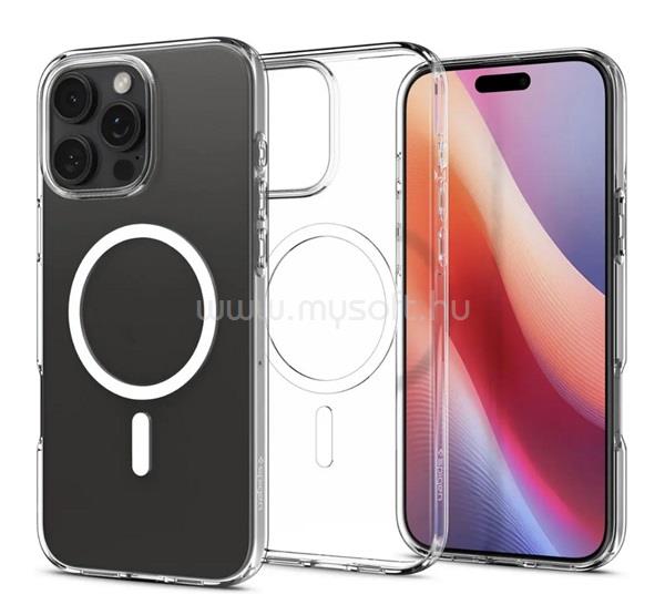SPIGEN iPhone 16 Pro LIQUID CRYSTAL MAGSAFE szilikon telefonvédő ütésállóság, MagSafe, ÁTLÁTSZÓ