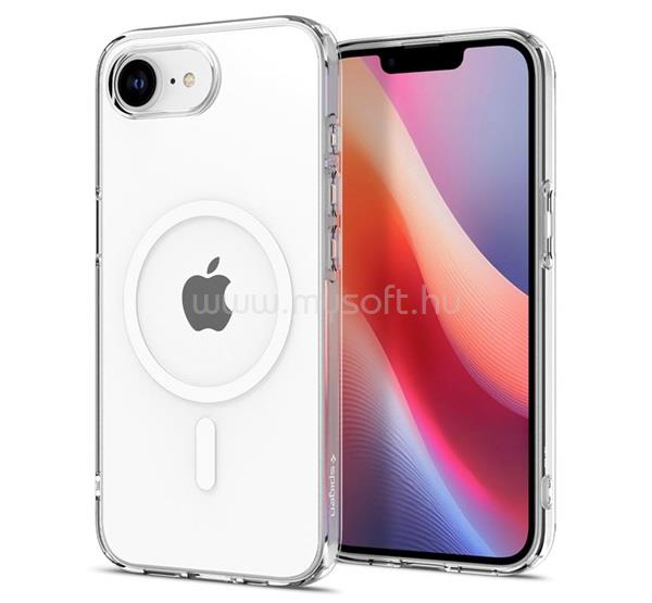SPIGEN iPhone 17e / 16e SPIGEN LIQUID CRYSTAL MAGSAFE szilikon telefonvédő ütésállóság, MagSafe, ÁTLÁTSZÓ