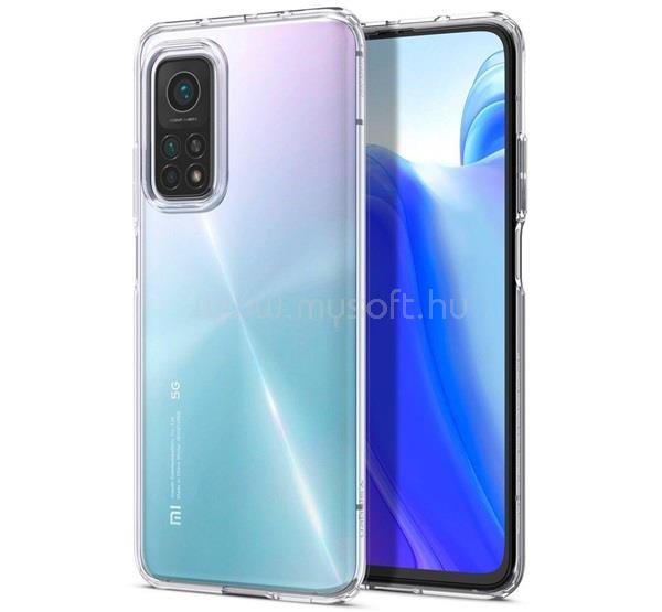 SPIGEN Xiaomi Mi 10T Pro 5G / Mi 10T 5G SPIGEN LIQUID CRYSTAL szilikon telefonvédő ütésállóság, légpárnás sarok, ÁTLÁTSZÓ