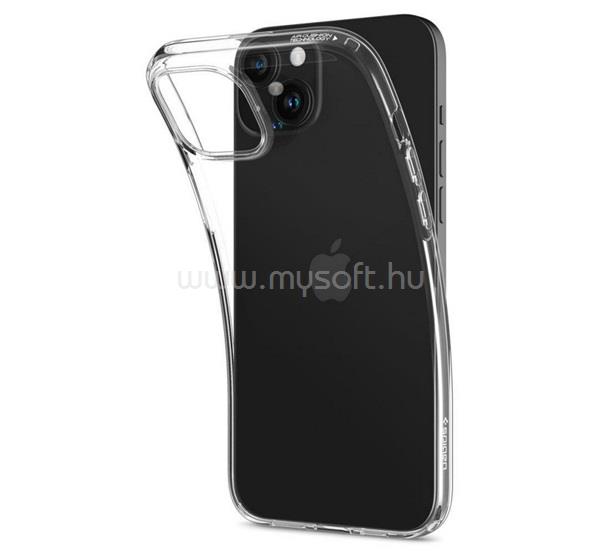 SPIGEN iPhone 15 LIQUID CRYSTAL szilikon telefonvédő ütésállóság, légpárnás sarok, ÁTLÁTSZÓ