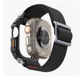 SPIGEN Apple Watch Ultra 2 49mm / Ultra 49mm LITE FIT PRO pótszíj egyedi méret, ütésállóság + szilikon keret, FEKETE ACS07104 small