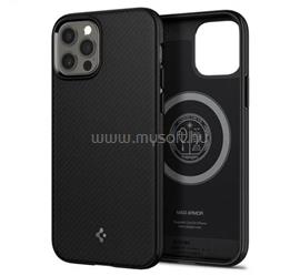 SPIGEN iPhone 12 Pro / 12 MAG ARMOR műanyag telefonvédő ütésállóság, csíkos, FEKETE ACS01865 small