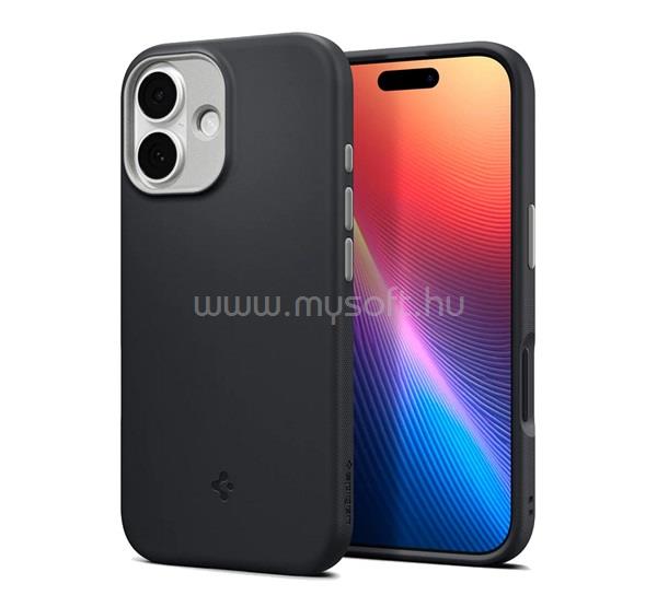 SPIGEN iPhone 17 SPIGEN NANO POP szilikon telefonvédő kameravédő, MagSafe, FEKETE