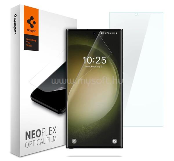 SPIGEN Samsung S23 Ultra NEOFLEX képernyővédő fólia 2db full screen, tok barát, ÁTLÁTSZÓ