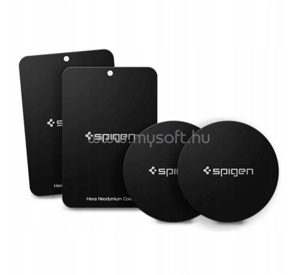 SPIGEN öntapadós fémlap 4db mágneses autós tartóhoz ideális, kör/négyzet alakú, FEKETE