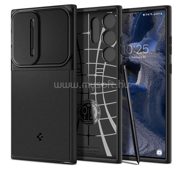 SPIGEN Samsung S23 Ultra OPTIK ARMOR szilikon telefonvédő kameravédő FEKETE