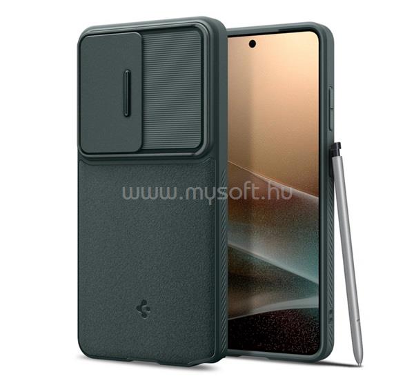 SPIGEN Samsung S26 Ultra SPIGEN OPTIK ARMOR szilikon telefonvédő kameravédő SÖTÉTZÖLD